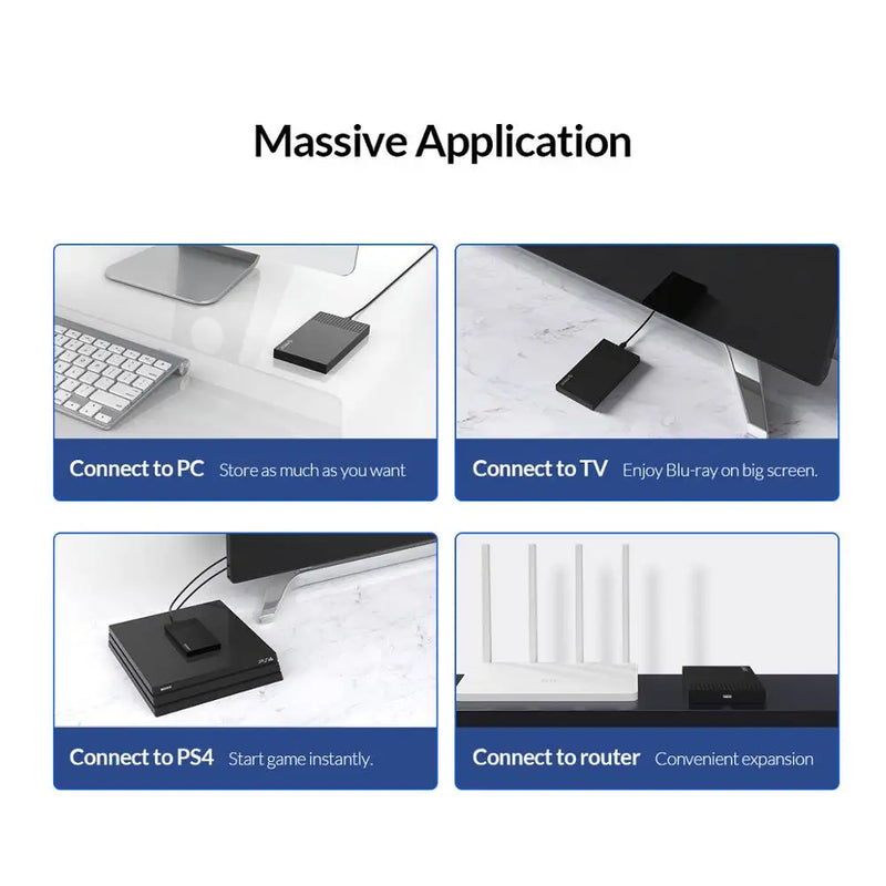 ORICO Type-C External Hard Drive Case SATA to USB3.1 HDD Enclosure for 2.5'' HDD SSD 6Gbps Speed Support UASP