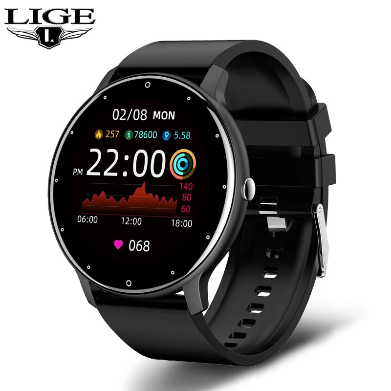 LIGE 2025 Smart watch Ladies Full touch Screen Sports Fitness watch IP67 waterproof Bluetooth For Android iOS Smart watch Female