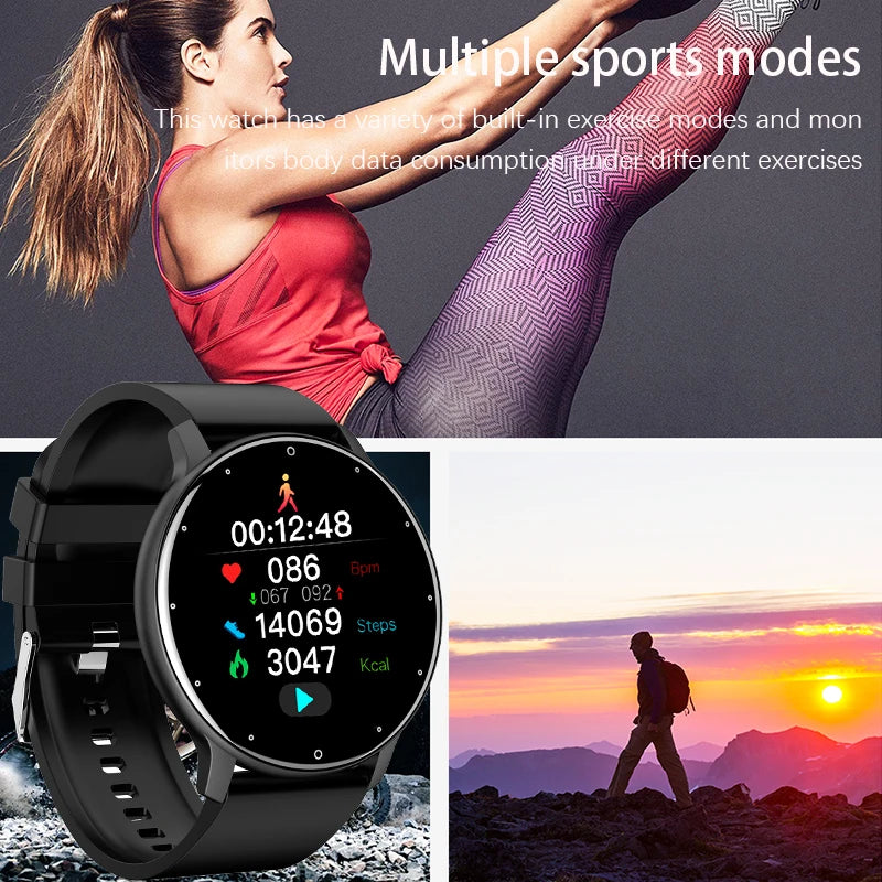 LIGE 2023 New Smart Watch Men Full Touch Screen Sport Fitness Watch IP67 Waterproof Bluetooth For Android ios smartwatch Men+box