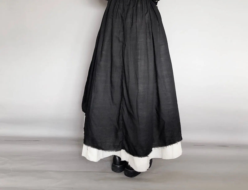 UMI MAO Dark Wind Retro Two-piece Spring Autumn Yohji Yamamoto Distressed Raw Edge Fluffy Mid-length Dress Thin Female  Y2K