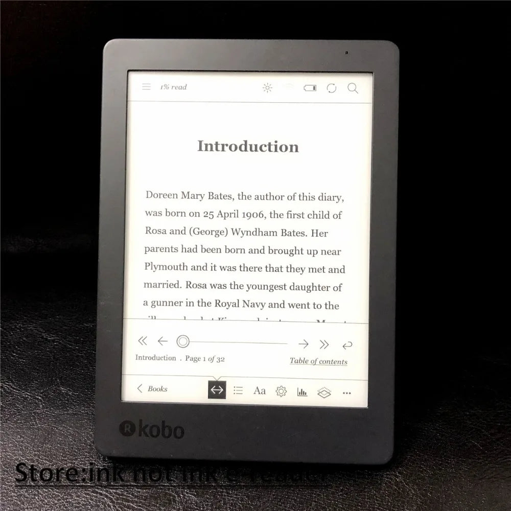 Kobo Aura Edition 2 Ebook reader Carta e-ink 6 inch resolution 1024x758 has Light 212 ppi e Book Reader WiFi 4g/16g/32g Memory