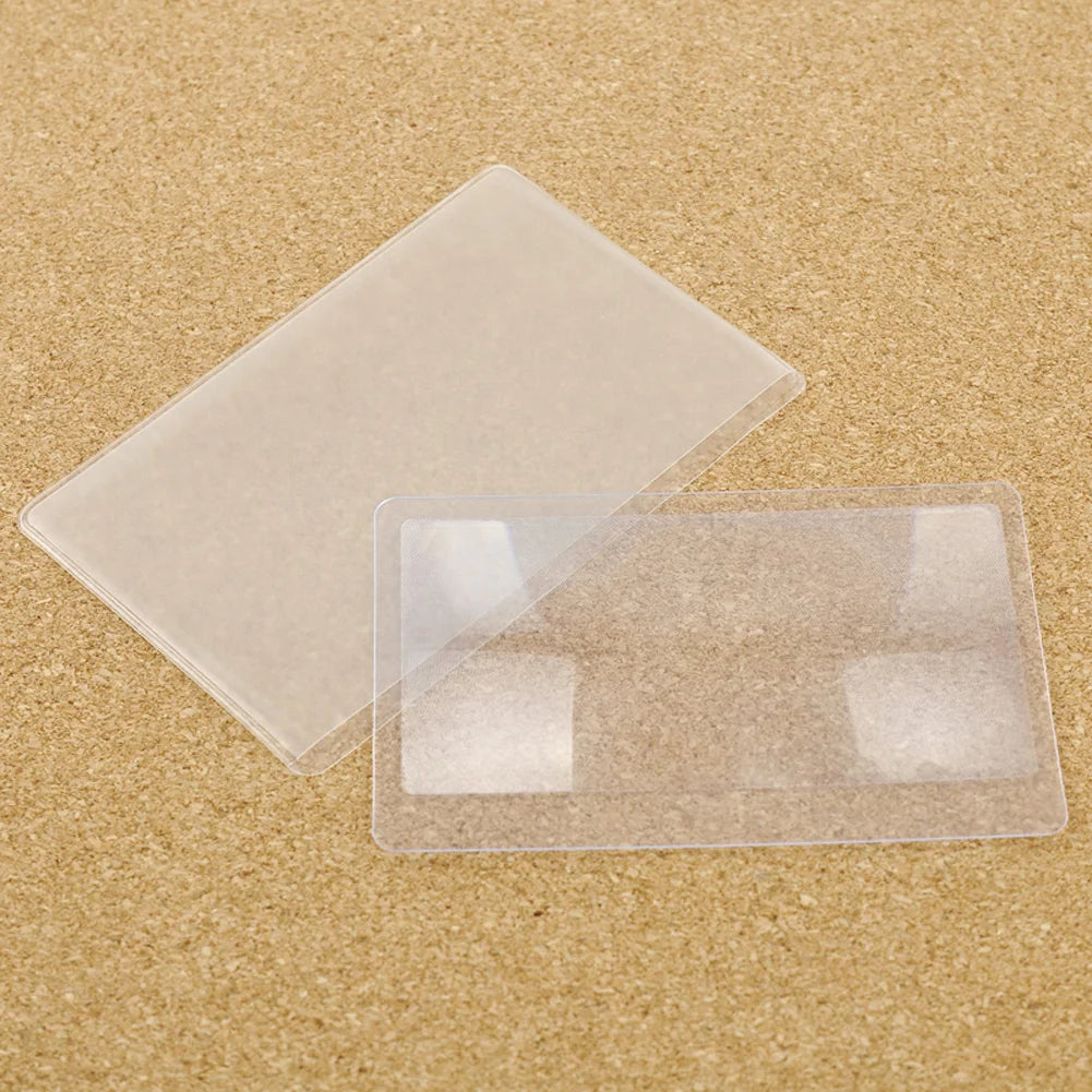 10-100pcs 3 X Magnifier Magnification Magnifying Fresnel LENS Pocket Credit Card Size Transparent magnifying glass 8.*5.5*0.04cm