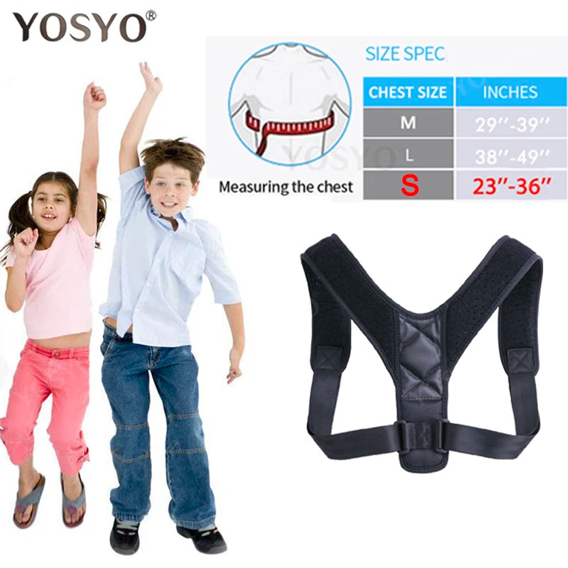 YOSYO Brace Support Belt Adjustable Back Posture Corrector Clavicle Spine Shoulder Lumbar Posture Correction