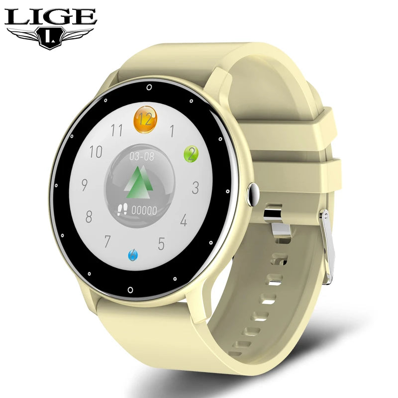 LIGE 2025 Smart watch Ladies Full touch Screen Sports Fitness watch IP67 waterproof Bluetooth For Android iOS Smart watch Female