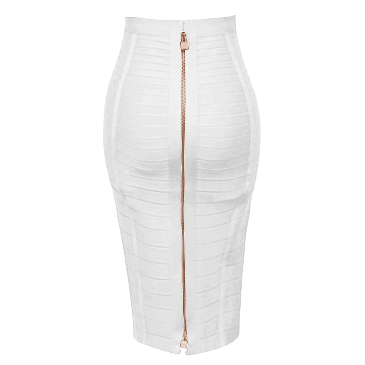 16 Colors Women Sexy Zipper Black Red Pink Bandage Skirt  XL XXL Elastic Bodycon Summer Pencil Skirt 58cm