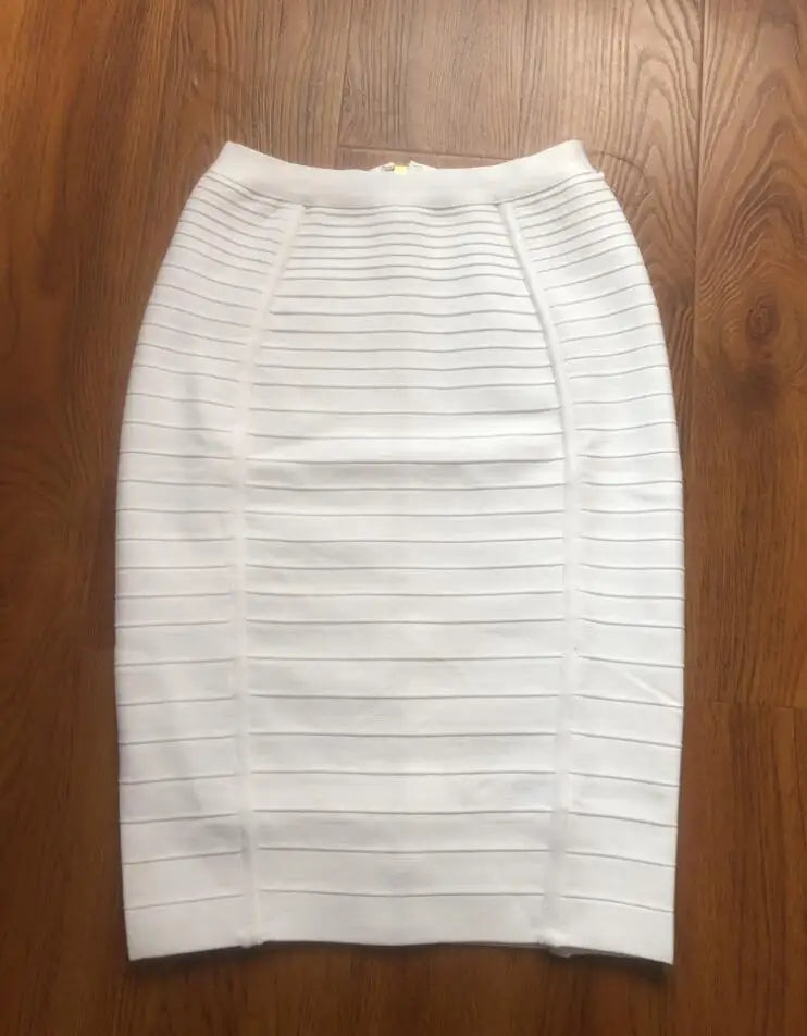 16 Colors Women Sexy Zipper Black Red Pink Bandage Skirt  XL XXL Elastic Bodycon Summer Pencil Skirt 58cm