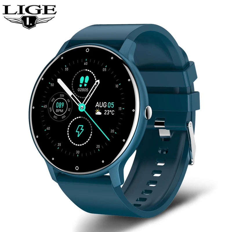 LIGE 2025 Smart watch Ladies Full touch Screen Sports Fitness watch IP67 waterproof Bluetooth For Android iOS Smart watch Female