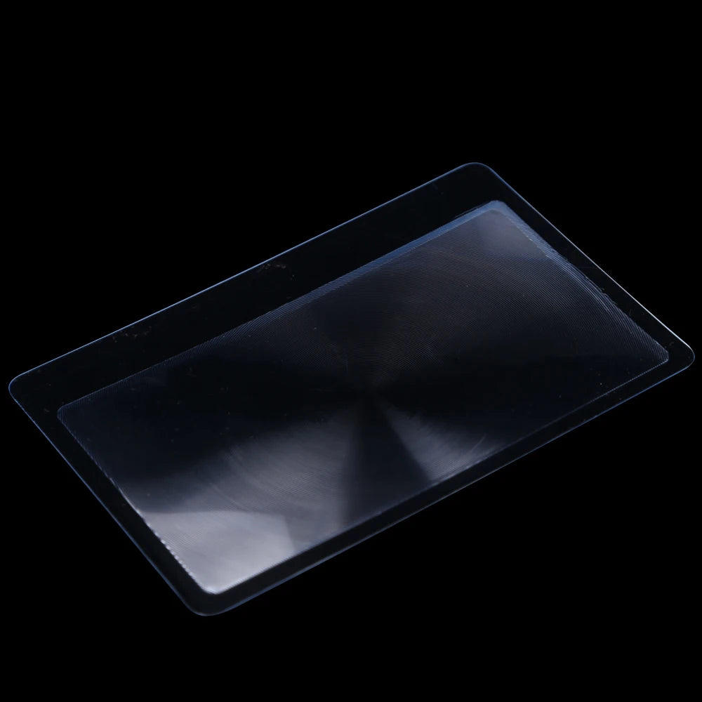 10-100pcs 3 X Magnifier Magnification Magnifying Fresnel LENS Pocket Credit Card Size Transparent magnifying glass 8.*5.5*0.04cm