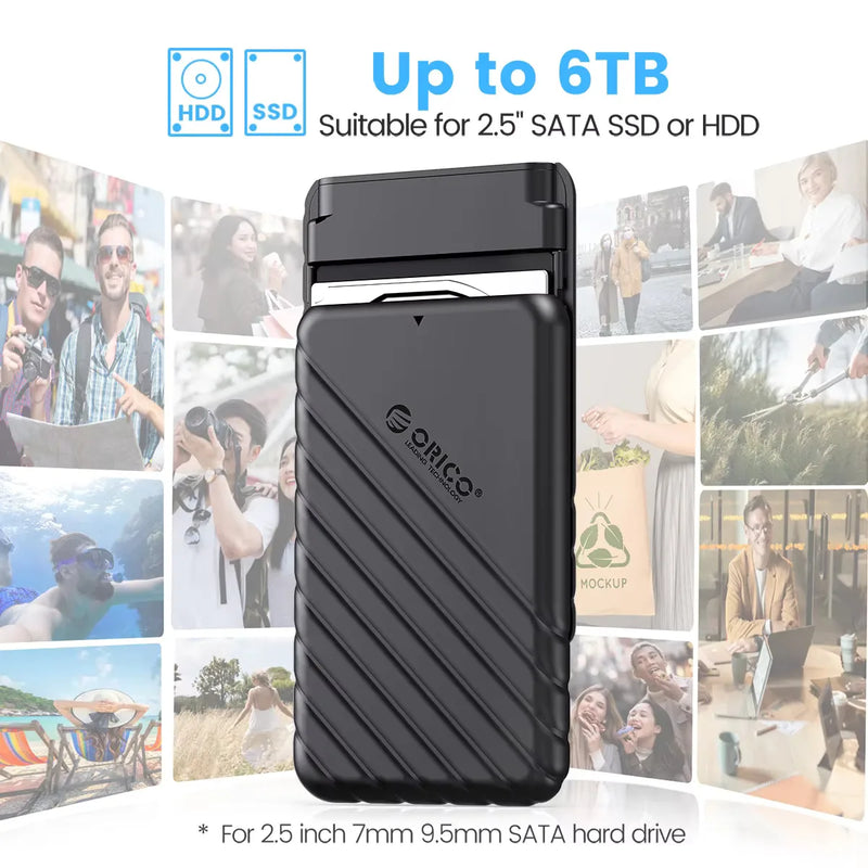ORICO for PC Laptop MicroB USB3.0 2.5" External Storage HDD Case SATA 5Gbps HDD SSD Hard Drive Enclosure Support UASP