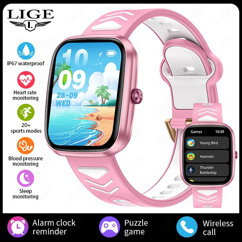 LIGE Multifunction Kids Watches For Xiaomi Call Kids Smart Watch Children Waterproof Smartwatch Alarm Clock Child Watch Gift