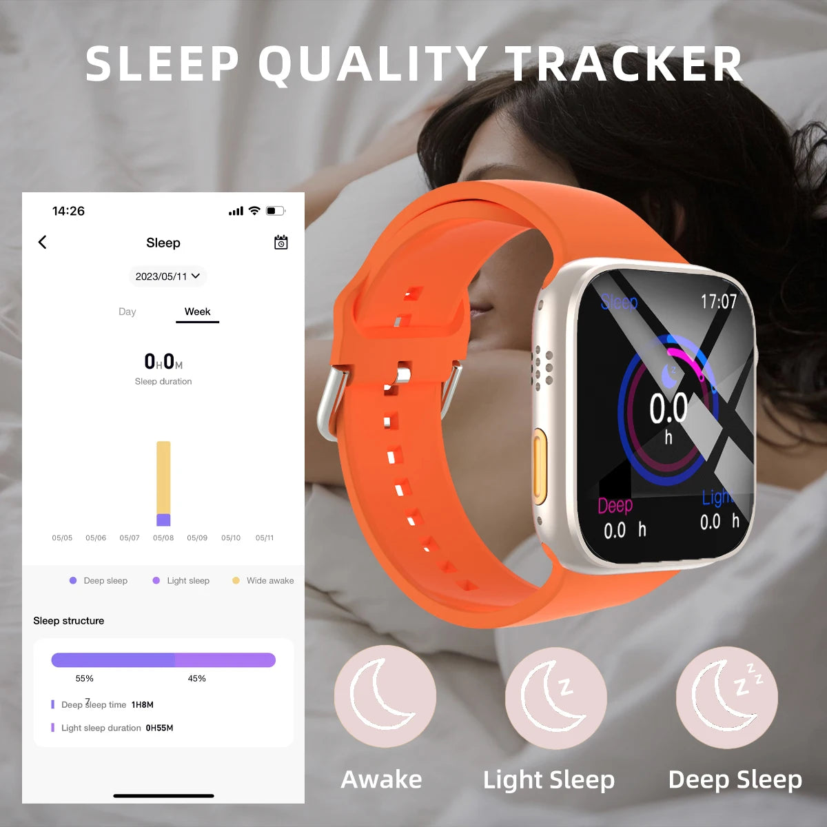 Women Men Sports Smart Watch with Message Answer Call Sleep Monitoring Sports Pedometer Information Alerts For iPhone Android