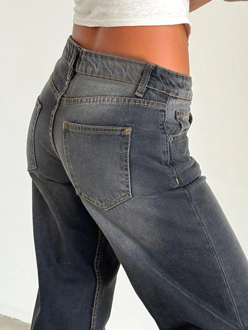 2024 New Y2K High Waist Baggy Jeans For Women Fashion Loose Denim Wide Leg Pants Casual Female Clothing XS-XL Drop Shipping