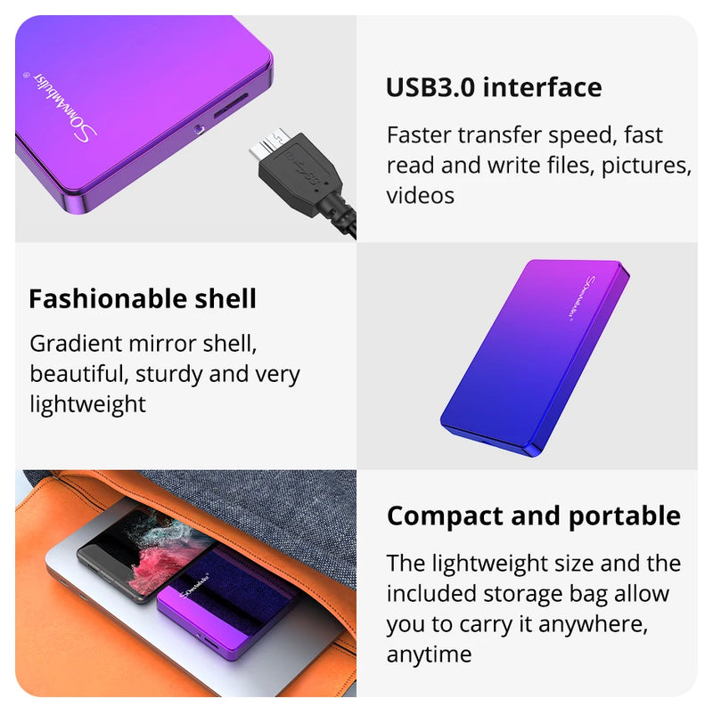 SomnAmbulist HDD 2.5Inch Portable External Hard Drive 250GB 320GB 500GB 1TB USB3.0 Storage Compatible for PC Laptops TV PS4 Xbox