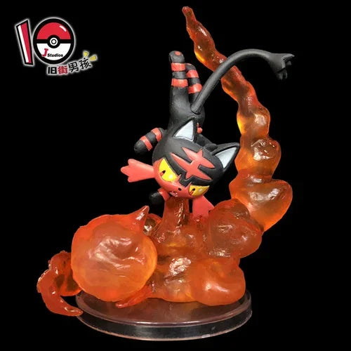 TOMY Pokemon Figure Flareon Lucario Vaporeon Dolls Scene Ornament Anime Pocket Monsters Cute Action Figure Toys Collection Gift