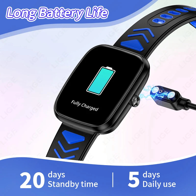 LIGE Kids Smartwatch Teenage Pedometer Sports Children Smartwatch Boys Girls Present Wireless Calling Student Gift Touch Watch