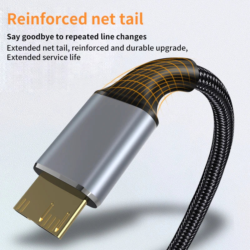 USB 3.0 Type A  to Micro B Connector Cable 5Gbps 3A Fast Data Sync Cord USB C to Micro B Adapter External Hard Drive Disk Cable