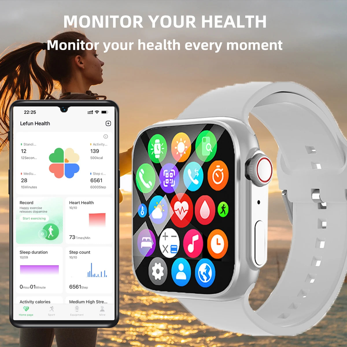 Women Men Sports Smart Watch with Message Answer Call Sleep Monitoring Sports Pedometer Information Alerts For iPhone Android