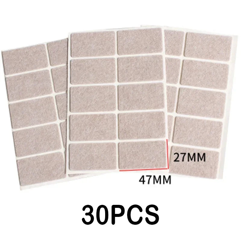 Self Adhesive Felt Chair Leg Pads, Floor Protectors, Furniture Legs, Table Leg Covers, Bottom Anti-Slip Pads, Beige, 3mm