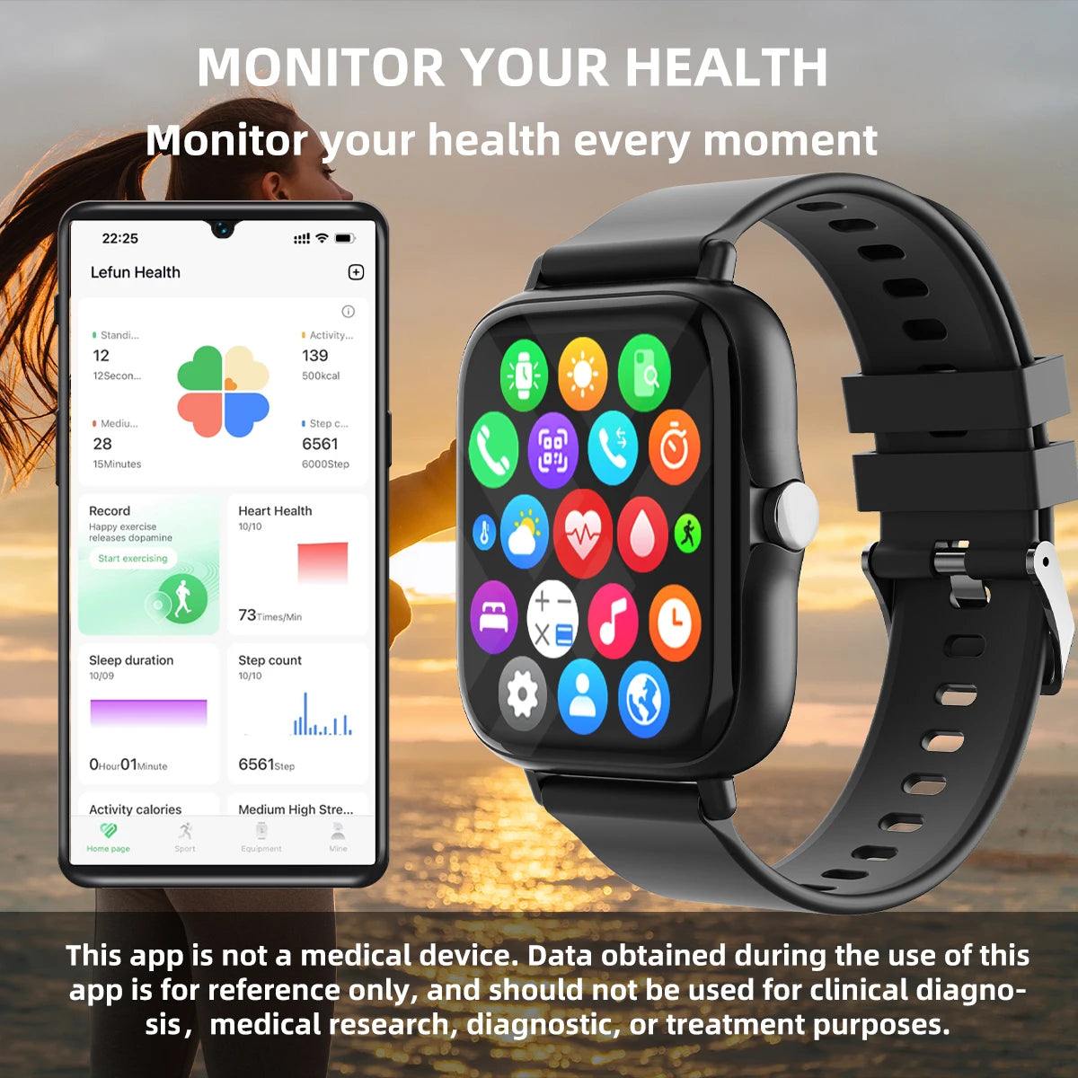 Waterproof Smart Watch with Heart Rate Answer Call Sleep Monitoring Sports Pedometer Information Alerts For iPhone Android