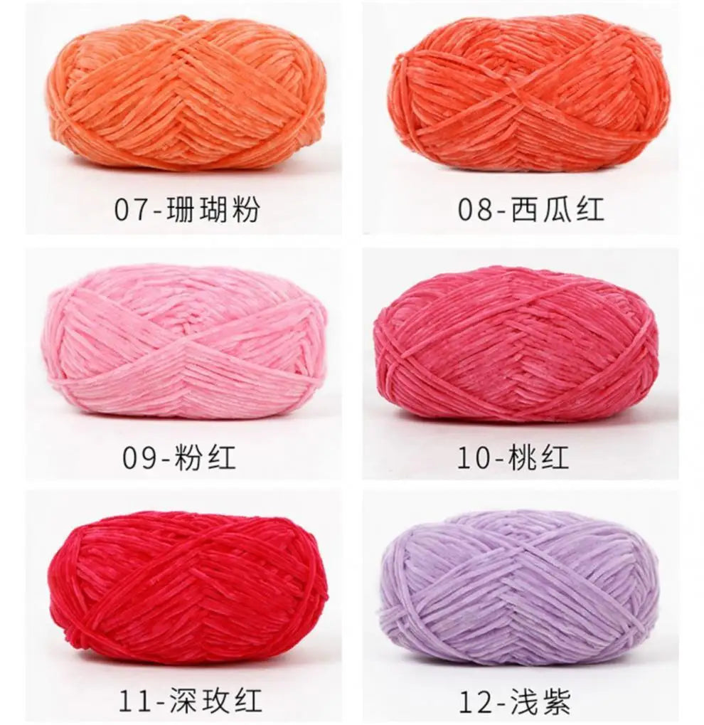 40g 2# Chenille Wool Chefeel Edelweiss Fine Gold Velvet Hand Knitted 2mm Crochet Yarn Knitted Bag Sweater Hat Scarf Keep Warm