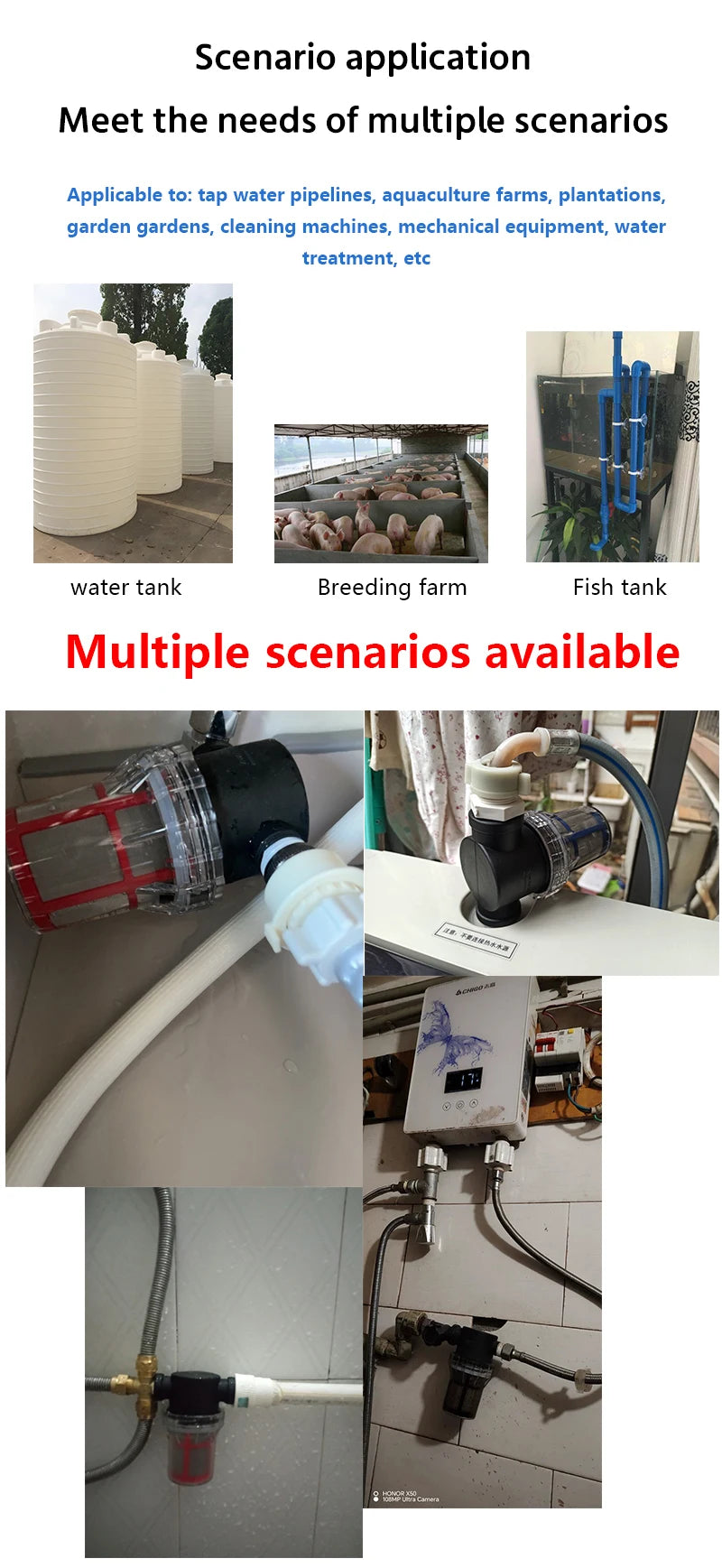 1inch external thread filter, 25 water pipes, 304 stainless steel filter, pre filter, tap water pipe filter, plastic transpare