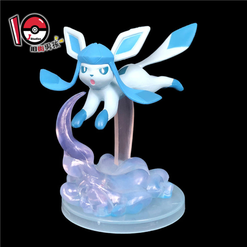 TOMY Pokemon Figure Flareon Lucario Vaporeon Dolls Scene Ornament Anime Pocket Monsters Cute Action Figure Toys Collection Gift