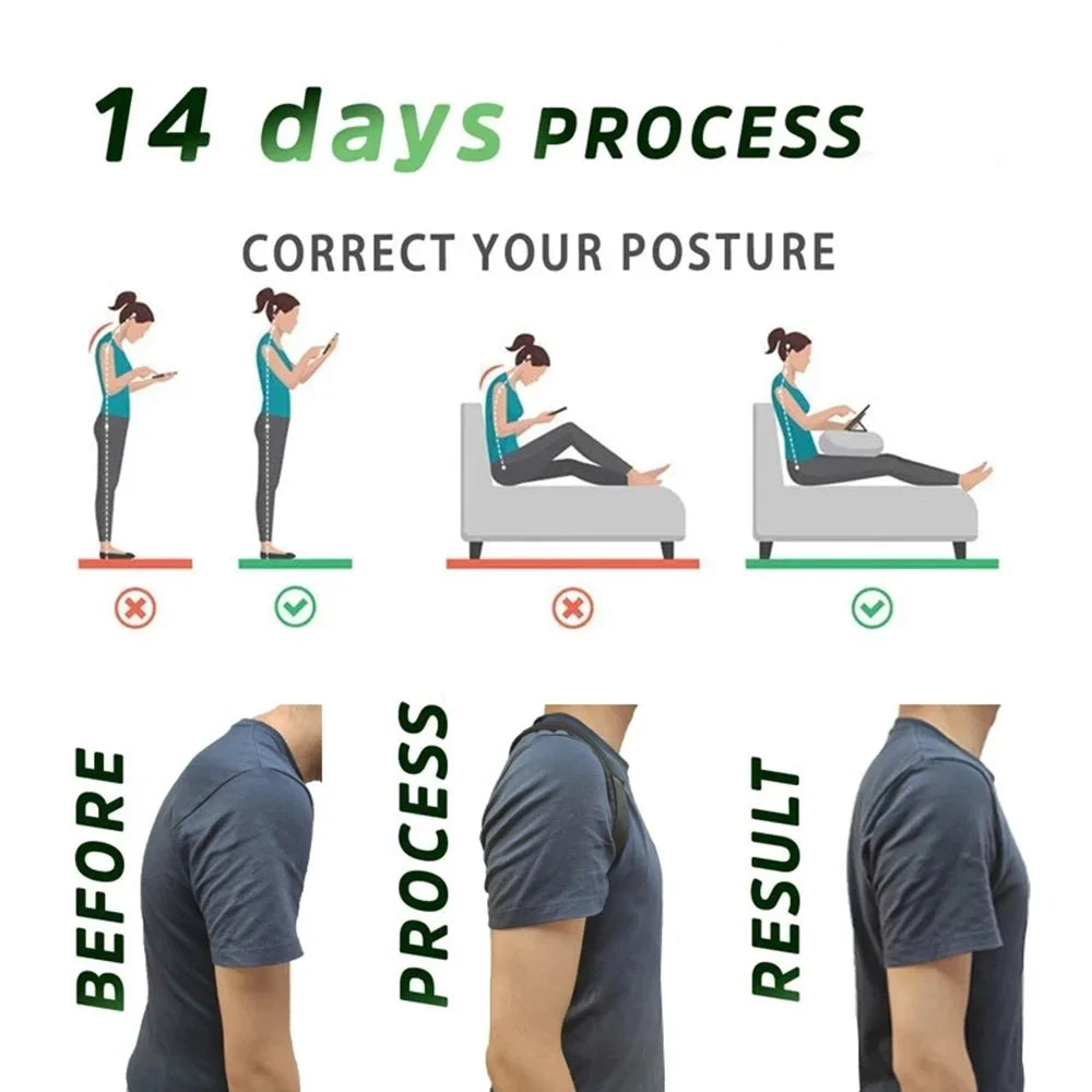 Adjustable Breathable Back Posture Corrector Home Office Man Woman Shoulder Support Correction Belt Repair Straight Shoulders