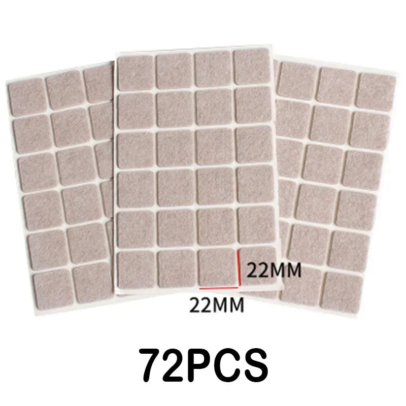 Self Adhesive Felt Chair Leg Pads, Floor Protectors, Furniture Legs, Table Leg Covers, Bottom Anti-Slip Pads, Beige, 3mm