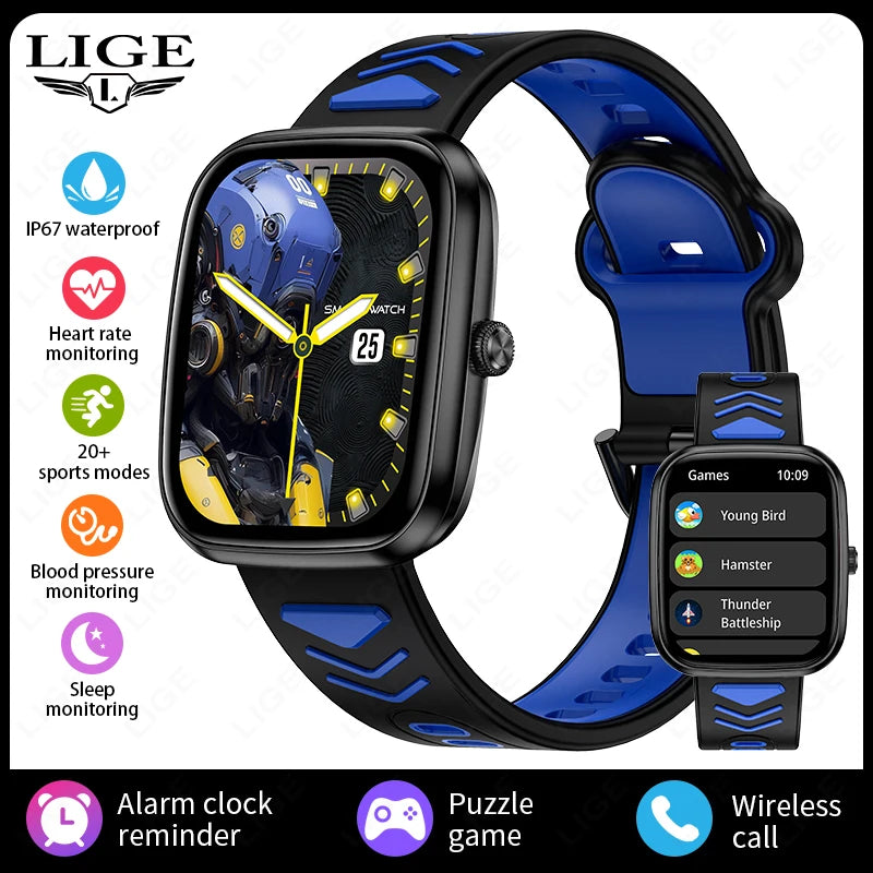 LIGE Kids Smartwatch Teenage Pedometer Sports Children Smartwatch Boys Girls Present Wireless Calling Student Gift Touch Watch