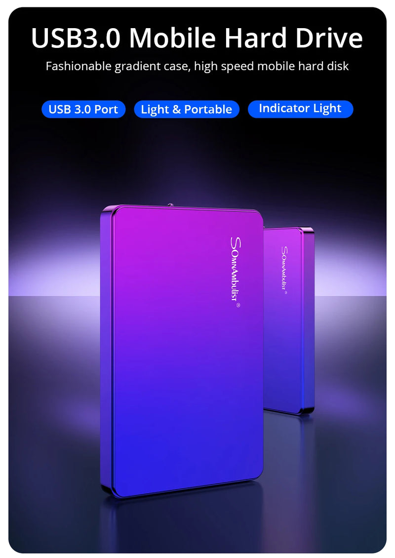 SomnAmbulist HDD 2.5Inch Portable External Hard Drive 250GB 320GB 500GB 1TB USB3.0 Storage Compatible for PC Laptops TV PS4 Xbox