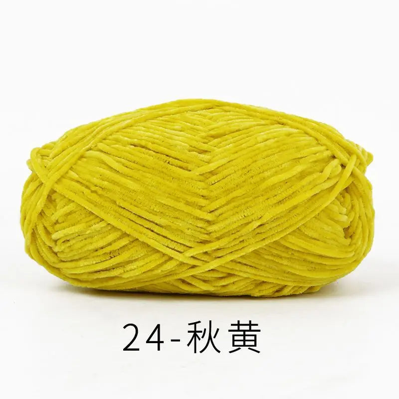 40g 2# Chenille Wool Chefeel Edelweiss Fine Gold Velvet Hand Knitted 2mm Crochet Yarn Knitted Bag Sweater Hat Scarf Keep Warm