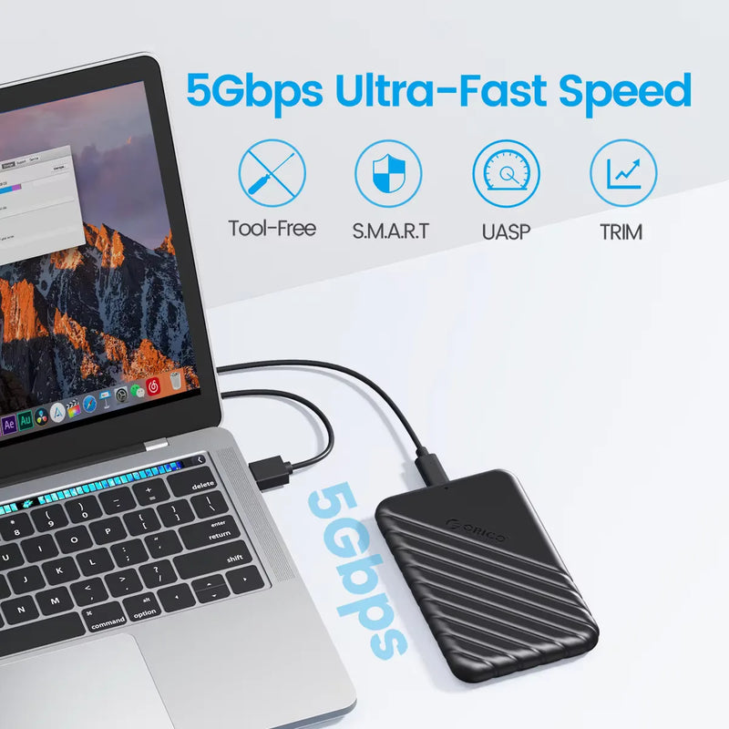 ORICO for PC Laptop MicroB USB3.0 2.5" External Storage HDD Case SATA 5Gbps HDD SSD Hard Drive Enclosure Support UASP