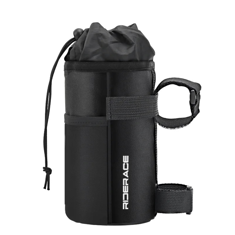 RIDERACE Bicycle Handlebar Bag Bike Water Bottle Carrier Pouch Portable MTB Road Cycling Insulated Kettle Bag Riding Equipment