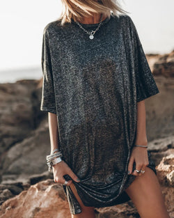 Fashion Sequins Sparkling Mini Dress Women 2023 Summer New Nightclub Net Red Loose Short Sleeve T-shirt Dresses