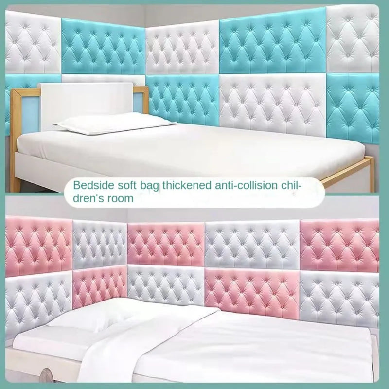 1PC Thicken 3D Wall Stickers High-Quality Anti-Collision Diy Wall Mat Pad Self-adhesive Wallpaper Kids Bedroom