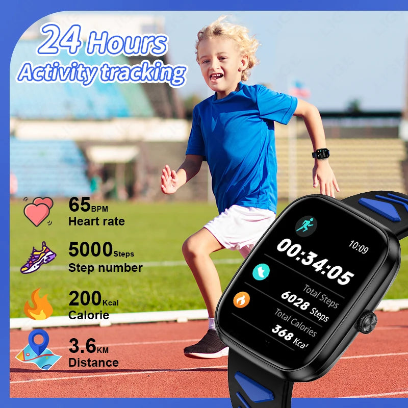 LIGE Kids Smartwatch Teenage Pedometer Sports Children Smartwatch Boys Girls Present Wireless Calling Student Gift Touch Watch