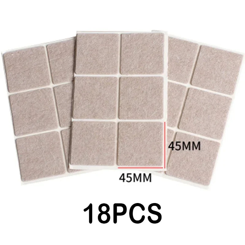 Self Adhesive Felt Chair Leg Pads, Floor Protectors, Furniture Legs, Table Leg Covers, Bottom Anti-Slip Pads, Beige, 3mm