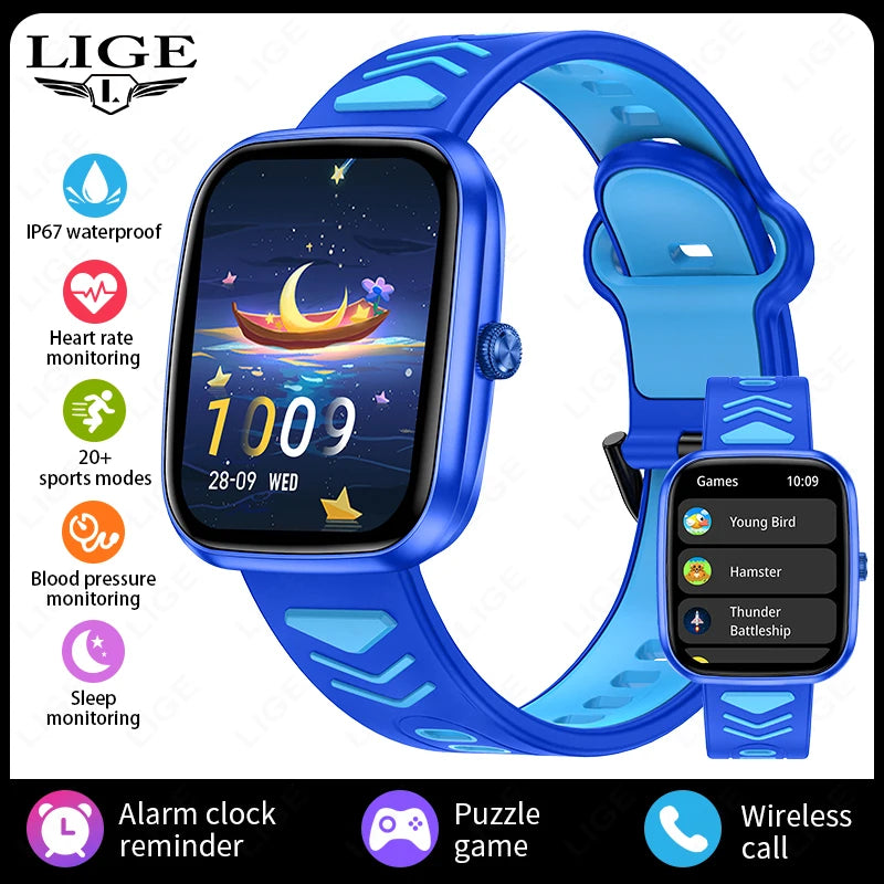 LIGE Multifunction Kids Watches For Xiaomi Call Kids Smart Watch Children Waterproof Smartwatch Alarm Clock Child Watch Gift