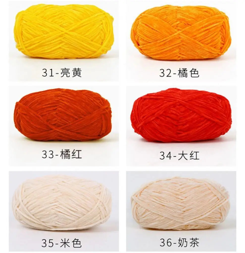 40g 2# Chenille Wool Chefeel Edelweiss Fine Gold Velvet Hand Knitted 2mm Crochet Yarn Knitted Bag Sweater Hat Scarf Keep Warm