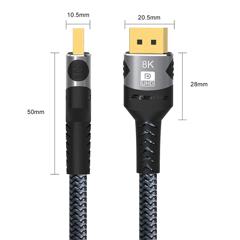 Displayport 1.4 Cable 8K 60Hz 4K 144Hz 2K 165Hz Audio Video PC Game DP Cable Display Port For TV Laptop Monitor