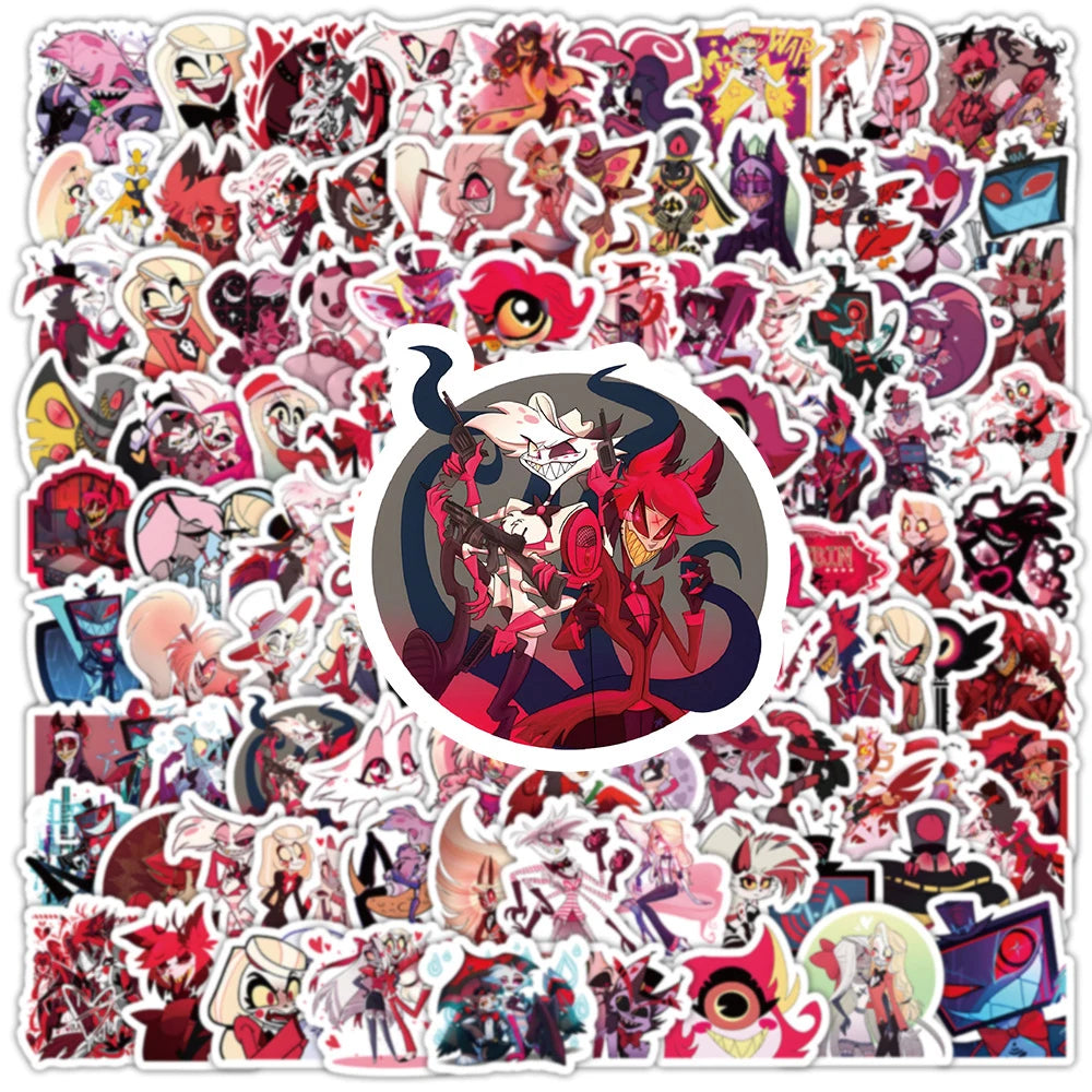 10/30/50/100pcs Cartoon Helluva Boss Stickers Hazbin Hotel Decals Cool Graffiti Suitcase Laptop Notebook Waterproof DIY Sticker