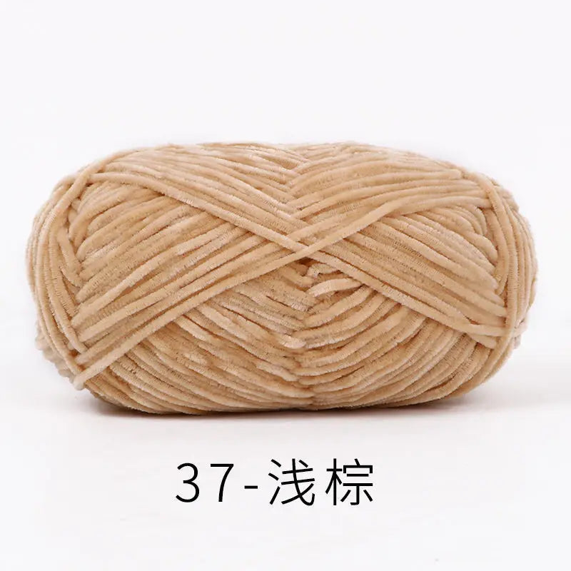 40g 2# Chenille Wool Chefeel Edelweiss Fine Gold Velvet Hand Knitted 2mm Crochet Yarn Knitted Bag Sweater Hat Scarf Keep Warm