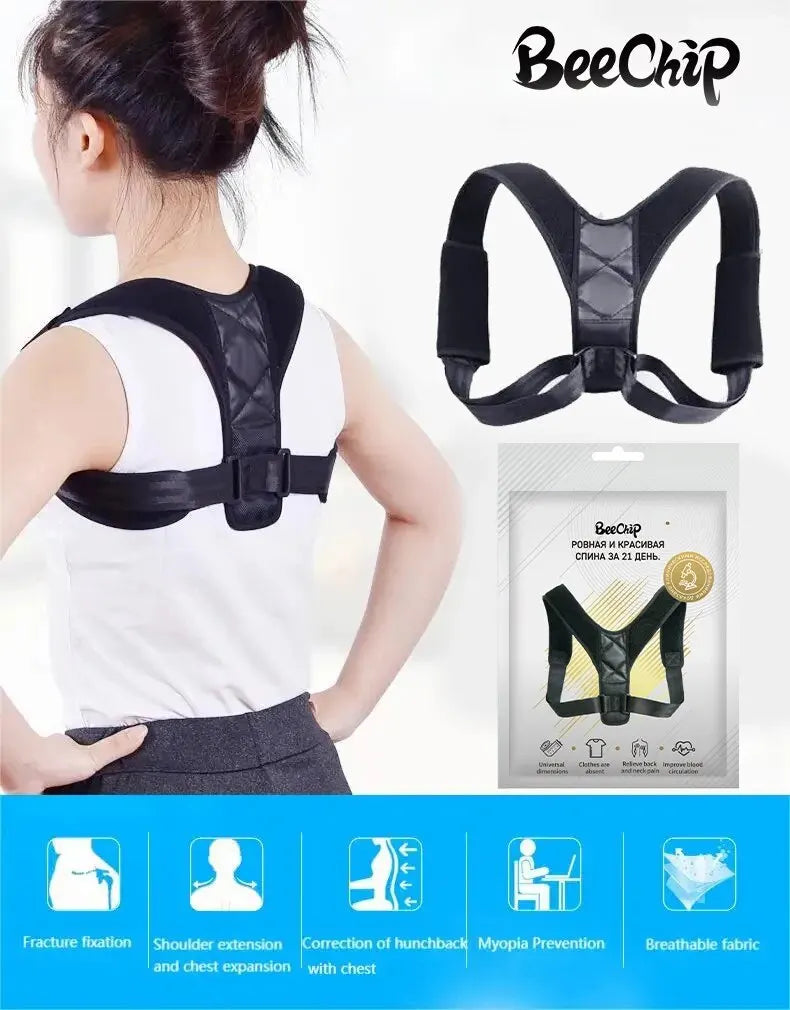 Back Posture Correction Belt Hunchback Prevention Correction of Sitting Posture Unisex Breathable Body Shaping