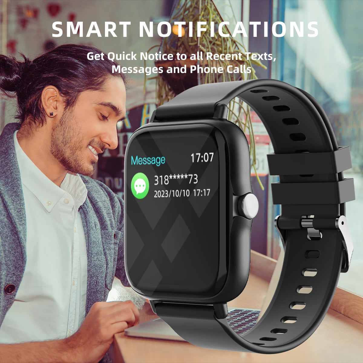 Waterproof Smart Watch with Heart Rate Answer Call Sleep Monitoring Sports Pedometer Information Alerts For iPhone Android