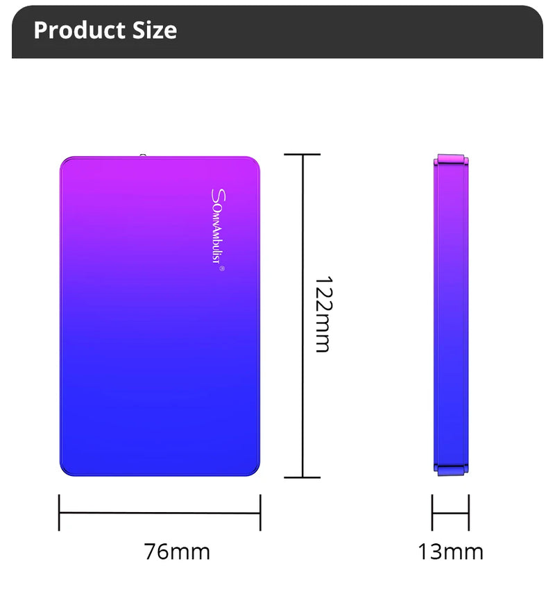 SomnAmbulist HDD 2.5Inch Portable External Hard Drive 250GB 320GB 500GB 1TB USB3.0 Storage Compatible for PC Laptops TV PS4 Xbox