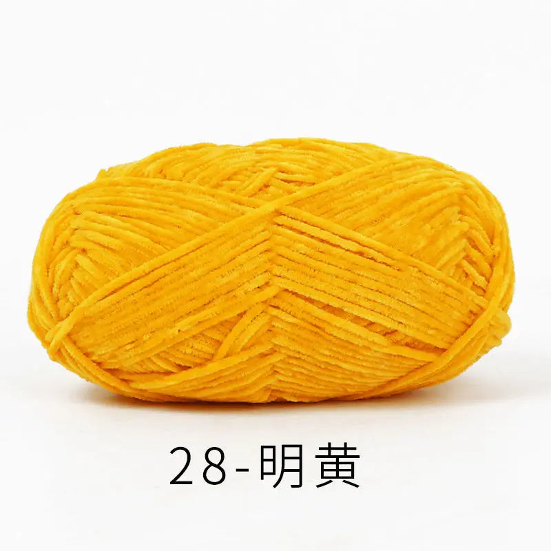 40g 2# Chenille Wool Chefeel Edelweiss Fine Gold Velvet Hand Knitted 2mm Crochet Yarn Knitted Bag Sweater Hat Scarf Keep Warm