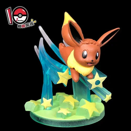 TOMY Pokemon Figure Flareon Lucario Vaporeon Dolls Scene Ornament Anime Pocket Monsters Cute Action Figure Toys Collection Gift