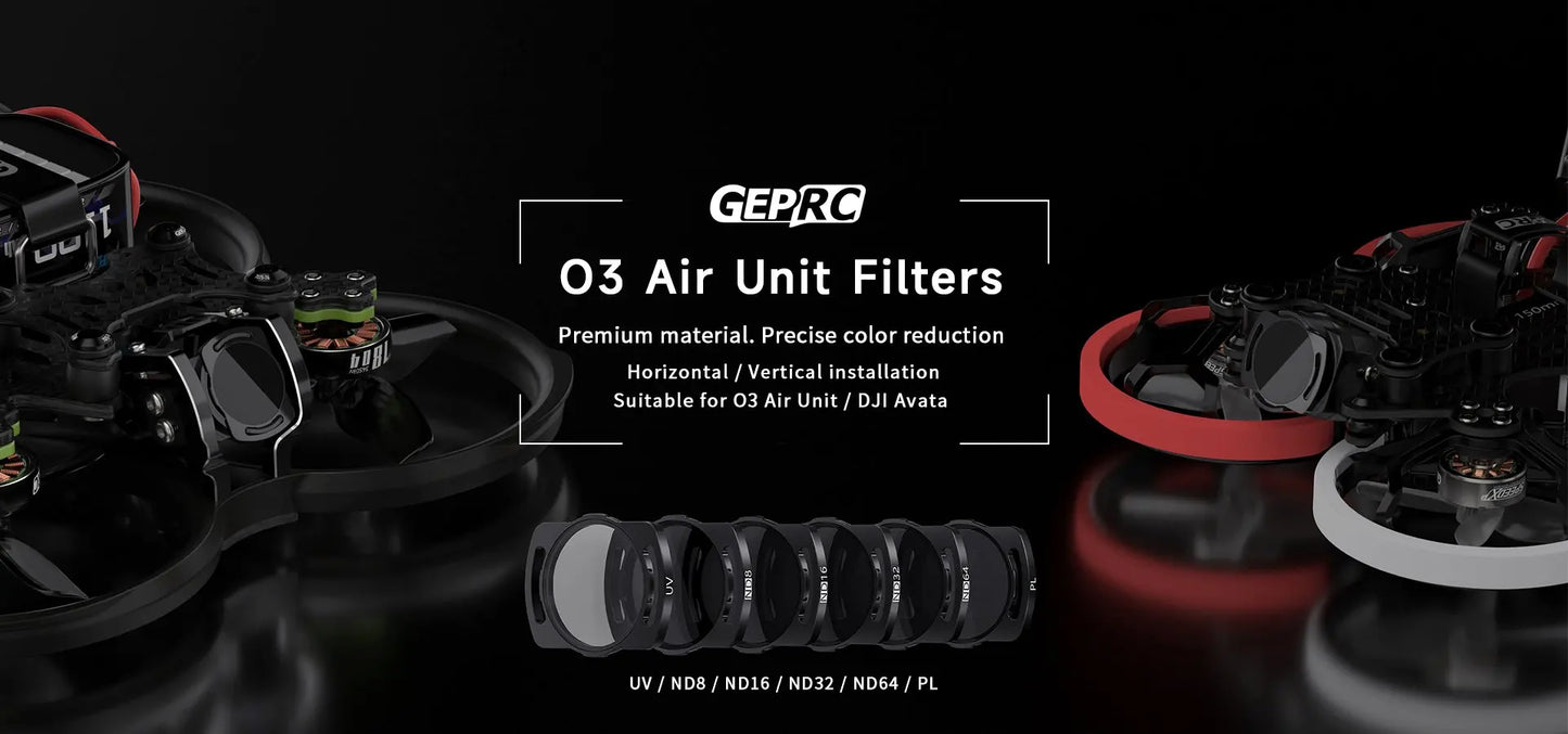 GEPRC O3 Air Unit ND Filters lens ND8 ND16 ND32 CPL Lens Filter Set Aluminium Alloy Frame for O3 Air Black Action Camera CPL Len