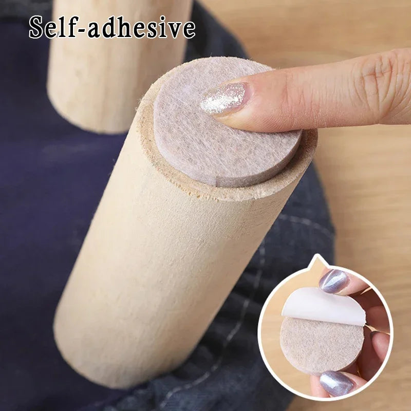 Self Adhesive Felt Chair Leg Pads, Floor Protectors, Furniture Legs, Table Leg Covers, Bottom Anti-Slip Pads, Beige, 3mm