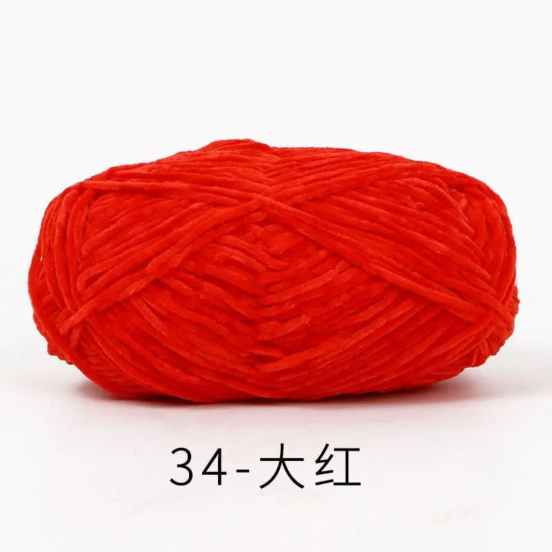 40g 2# Chenille Wool Chefeel Edelweiss Fine Gold Velvet Hand Knitted 2mm Crochet Yarn Knitted Bag Sweater Hat Scarf Keep Warm